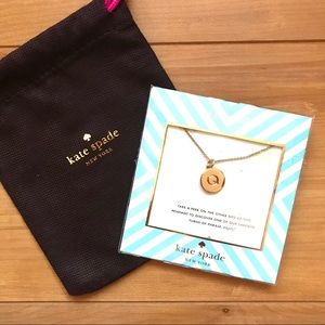 Kate Spade “Q” Initial Pendant Necklace
